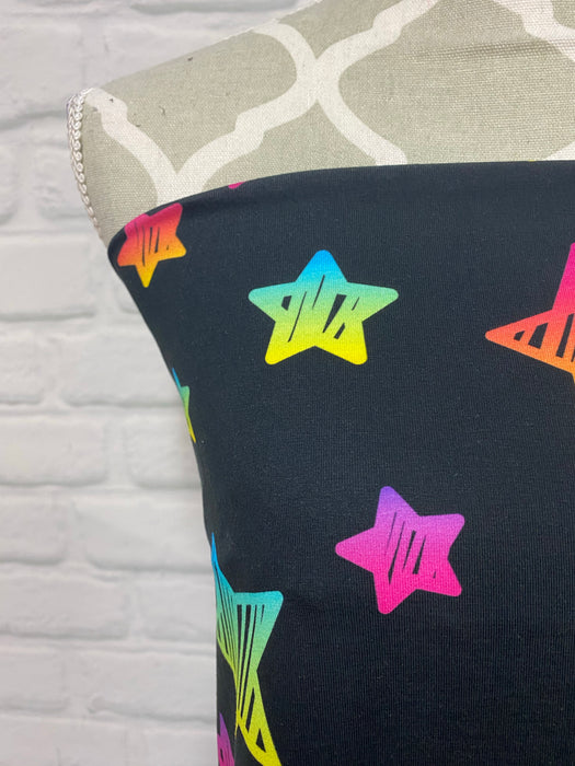 Rainbow Doodle Stars Cotton French Terry