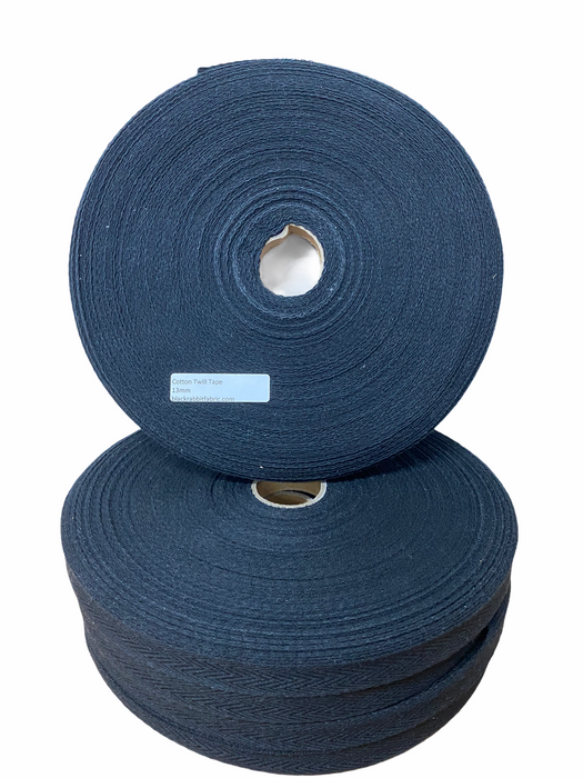 Cotton Twill Tape - black 13mm - Full Roll