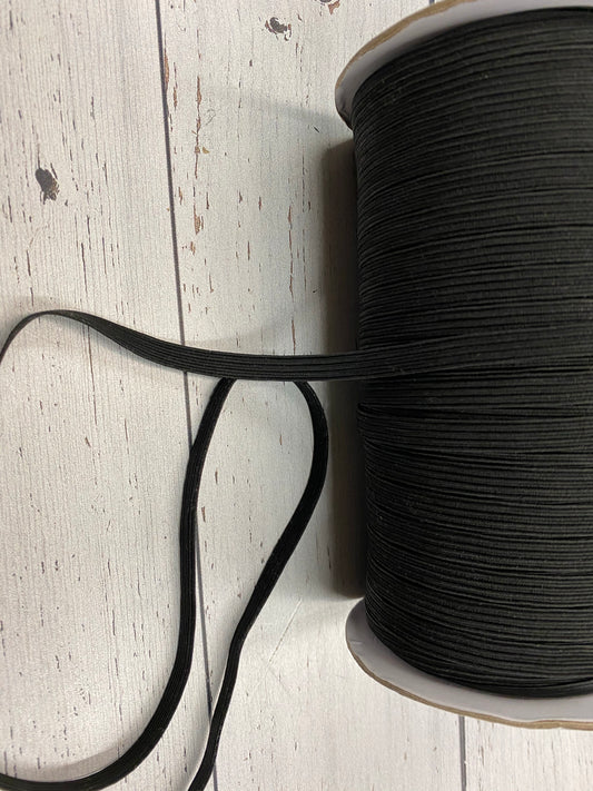 Poly Braid Elastic Black, 6MM (1/4")