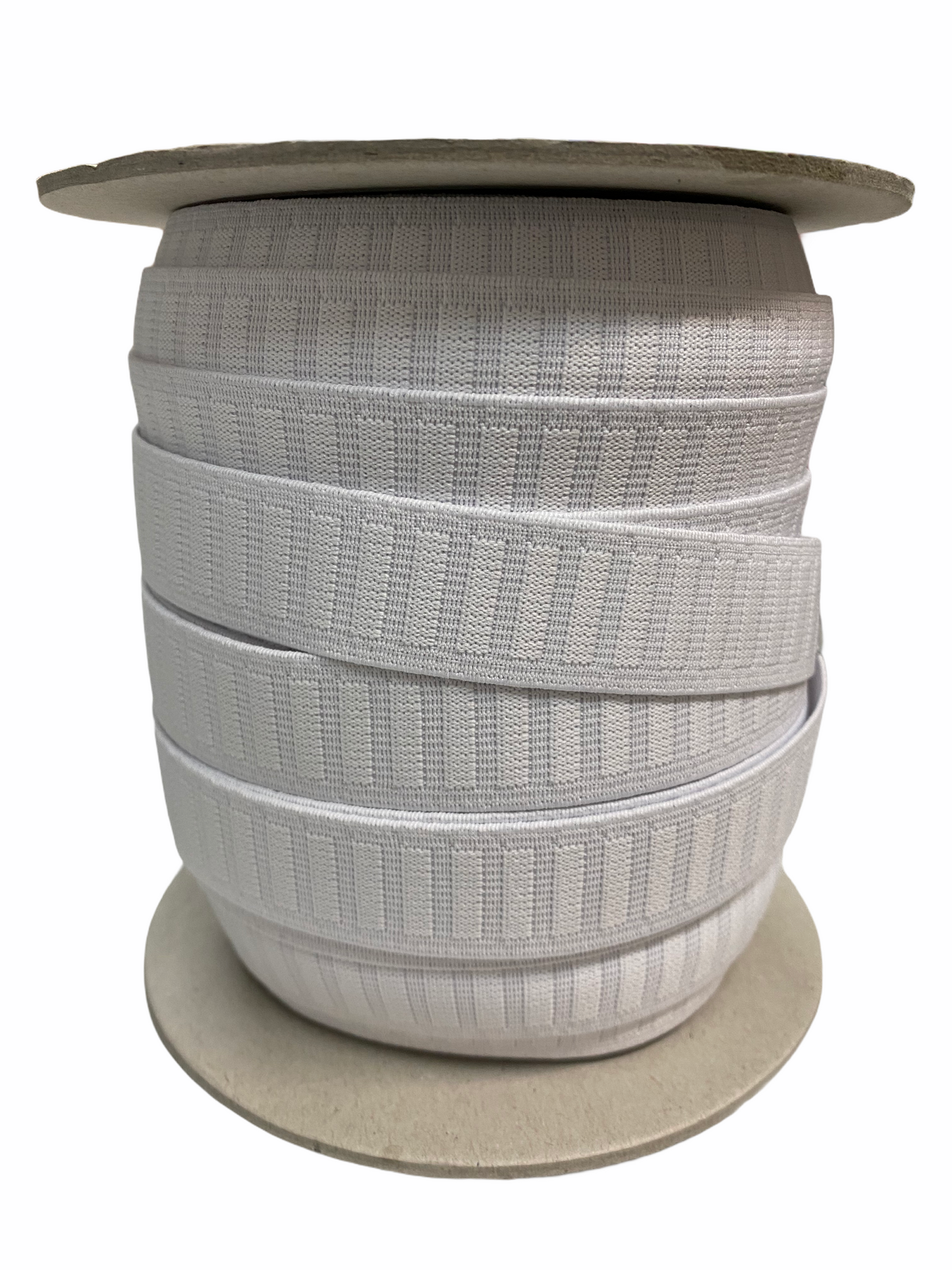 Waistband elastic white, non roll.  25mm - Full Roll 50m