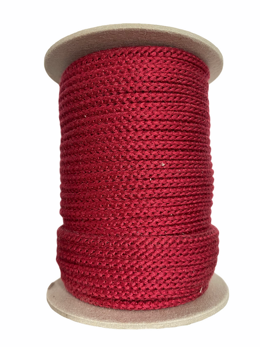 Braided Cord 5mm - Burgundy - Full Roll