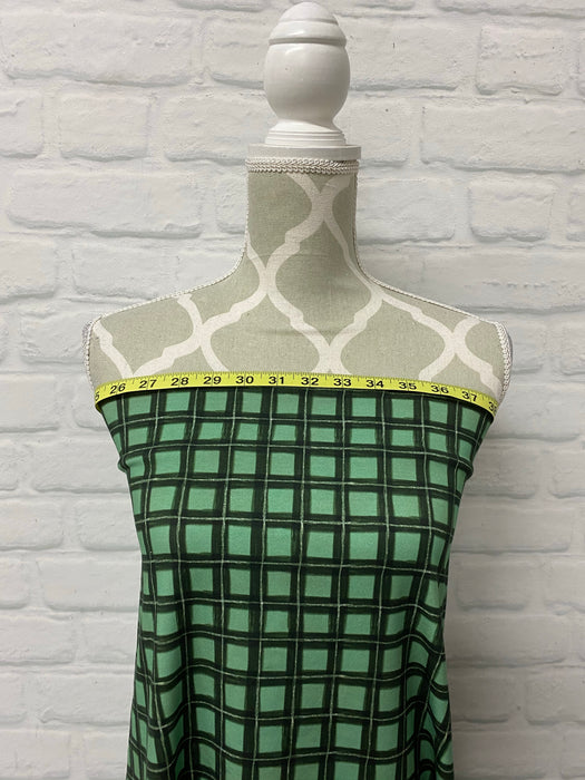 Green Plaid Smores Cotton French Terry