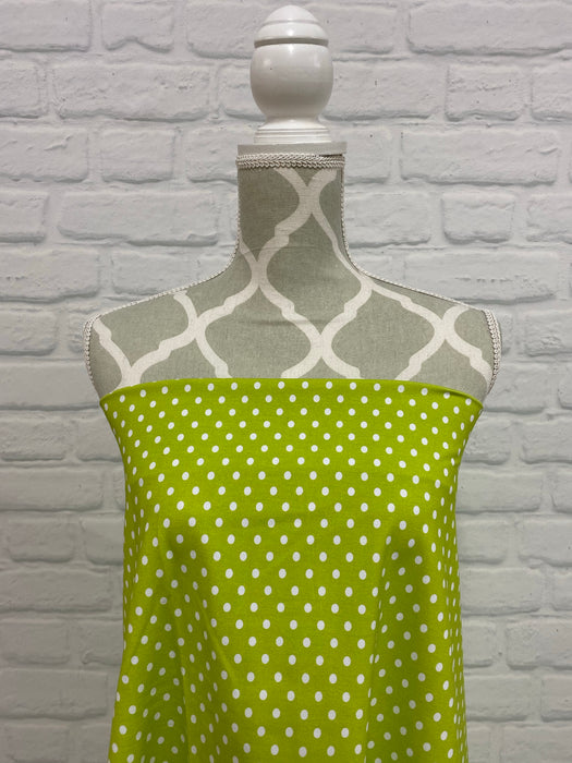 Lime Dots Cotton French Terry