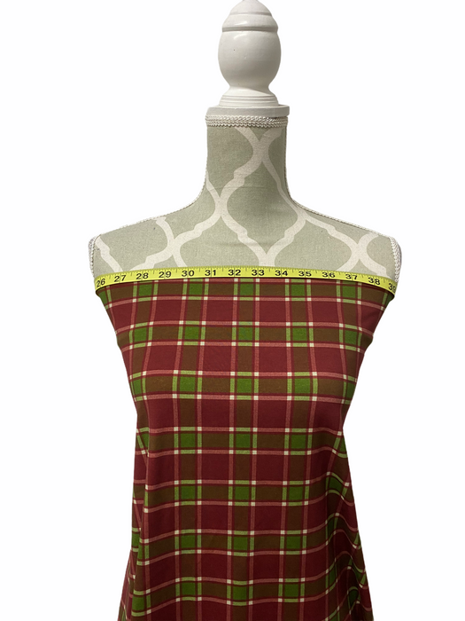 Small Red Plaid Bamboo French Terry
