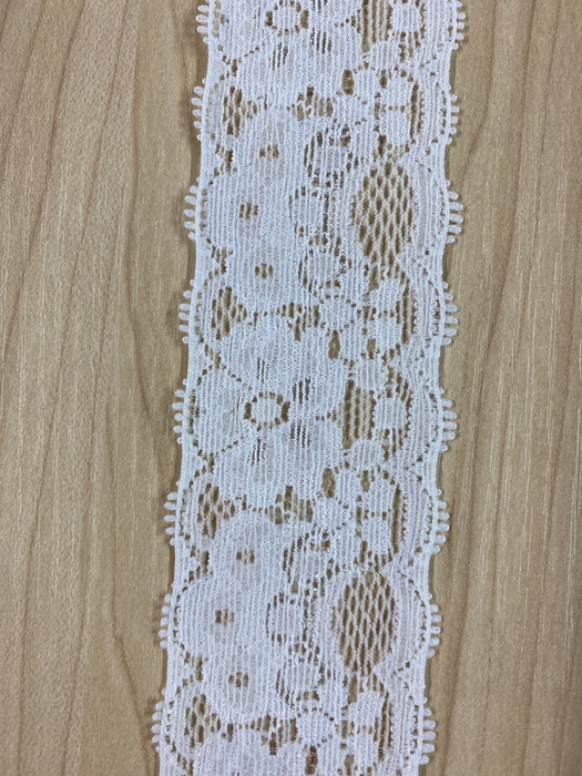 Stretch Lace White  4cm (1.5inches) 524