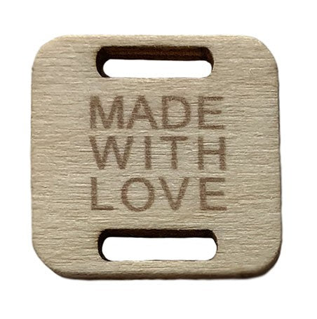 Square Birch Wood Tag - Made With Love