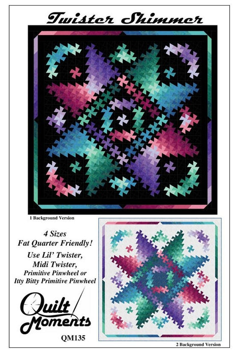 Quilt Moments Twister Shimmer Pattern (4 Sizes Included - Miniature to King)