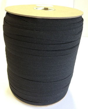 Poly Braid Elastic Black, 9.5MM 3/8th inch