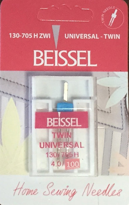 Beissel 4.0/100 Twin Needle Universal, 1 Count - Black Rabbit Fabric