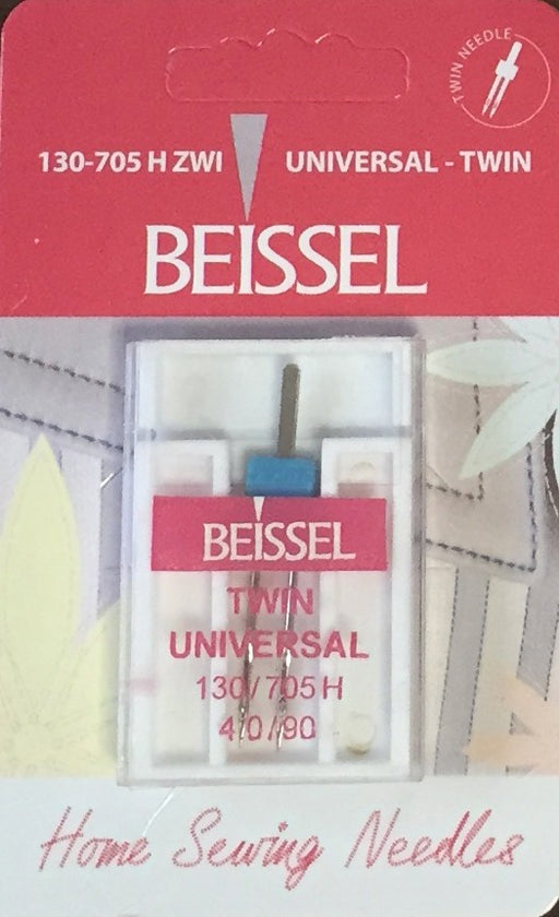 Beissel 4.0/90 Twin Needle Universal, 1 Count - Black Rabbit Fabric