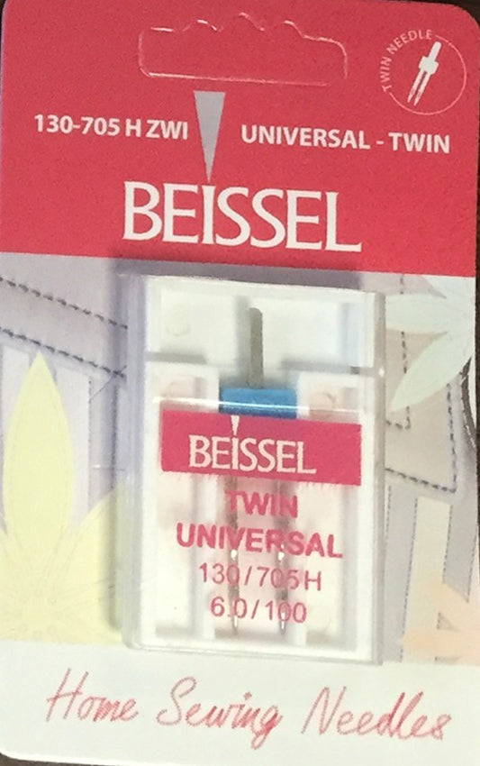 Beissel Sz 6.0/100 Twin Needle Universal, 1 Count - Black Rabbit Fabric