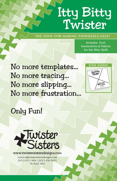 Twister Sisters Itty Bitty Twister Tool - Make Pinwheels Easily Without Templates, Tracing or Slipping!